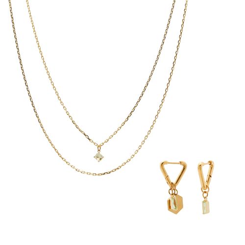 Kit Delicada de Colar Desiree Dourado e Brinco Izabel Dourado