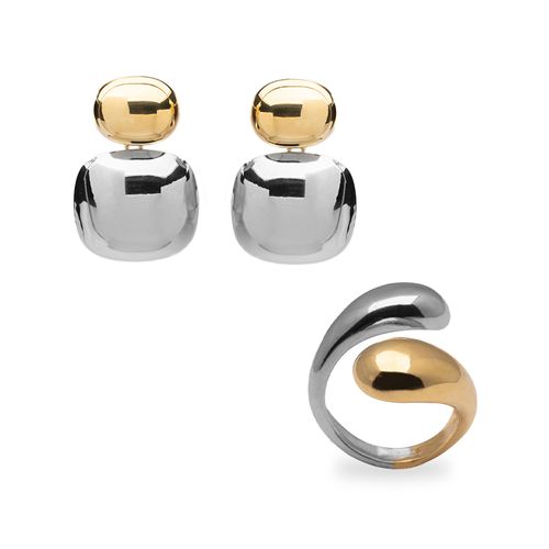 Kit Bold de Brinco Confiança e Anel Pureza com Mix de Banhos