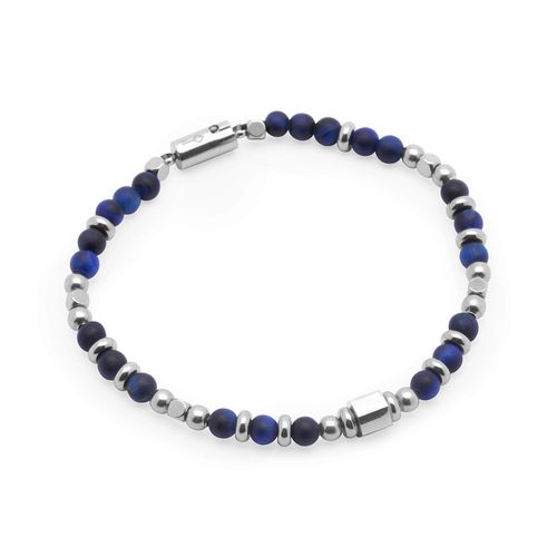 Pulseira Mass de Pedra Natural Olho de Tigre Azul