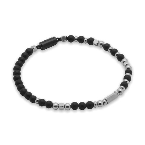 Pulseira Form de Pedra Natural Ágata Preta