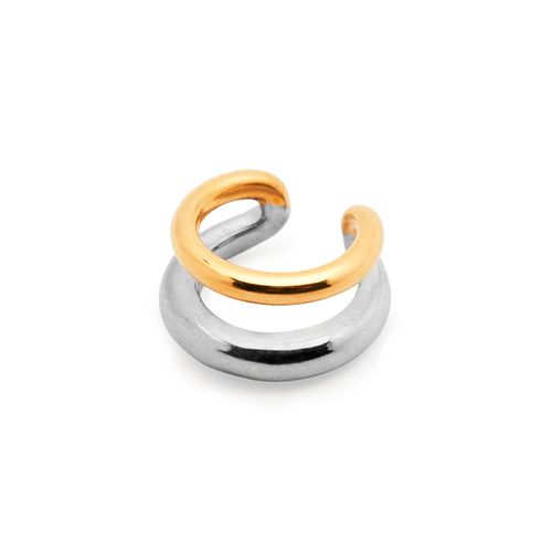 Ear Cuff Elisa com Mix de Banhos Prata e Dourado