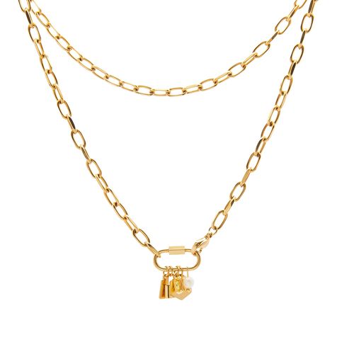 Colar Donatela de Aço Dourado Personalizável