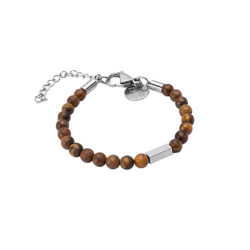 Pulseira Zeng Infantil de Pedra Natural Olho de Tigre Marrom