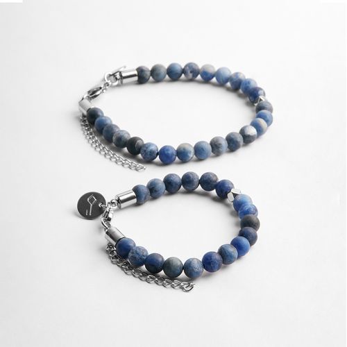 Kit Pai e Filho: Pulseira Kobe de Pedra Sodalita Azul