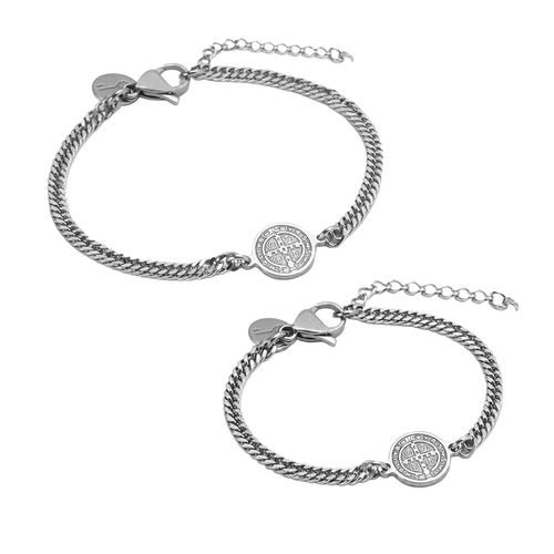 Kit Pai e Filho: Pulseira Amuleto de Aço