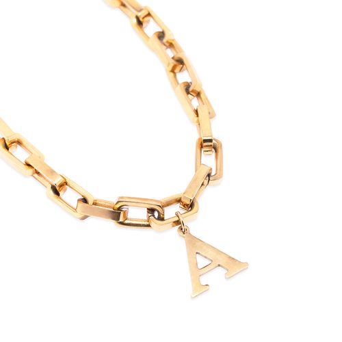 Colar Letters de Aço Dourado