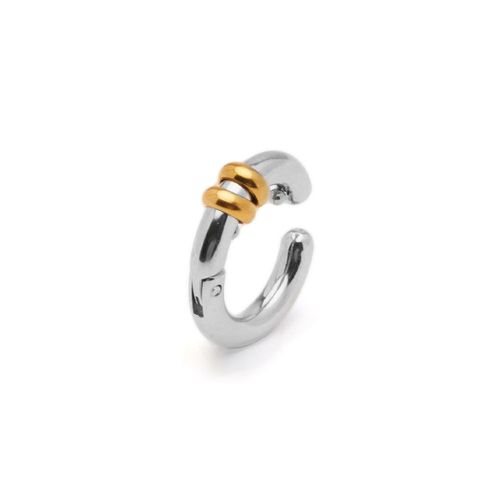 Ear Cuff Dora de Aço com Mix de Banhos Dourado e Prata