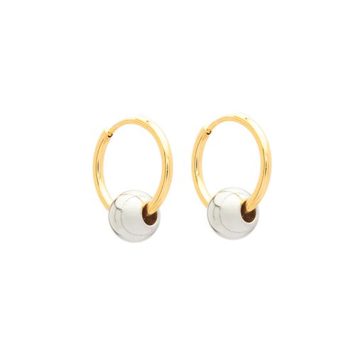Brinco Malu de Aço com Mix de Banhos Dourado e Prata