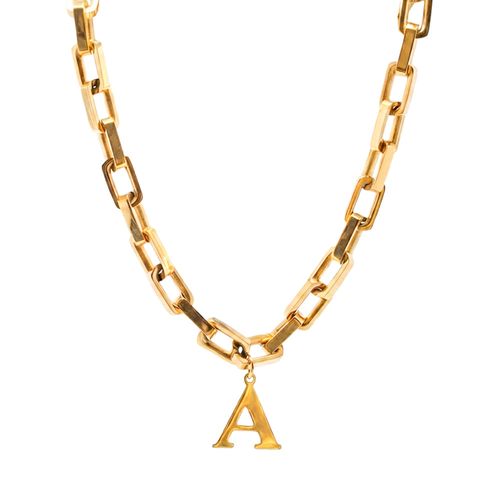 Colar Letters de Aço Dourado