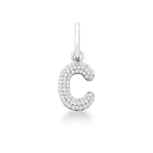 Pingente Letra "C" Alphabet com Zircônia