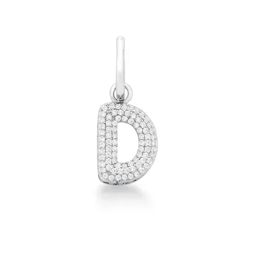 Pingente Letra "D" Alphabet com Zircônia