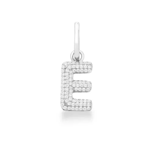 Pingente Letra "E" Alphabet com Zircônia