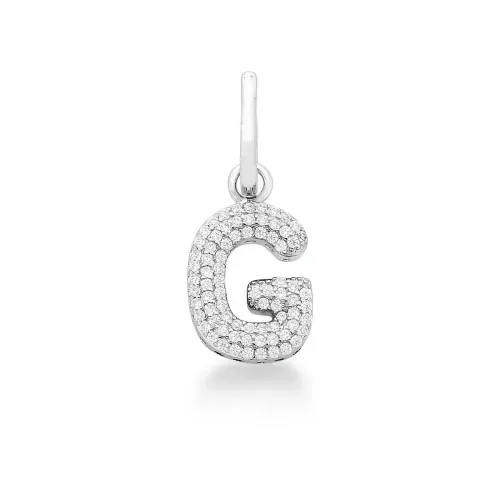 Pingente Letra "G" Alphabet com Zircônia