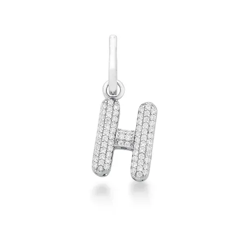 Pingente Letra "H" Alphabet com Zircônia