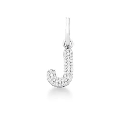 Pingente Letra "J" Alphabet com Zircônia