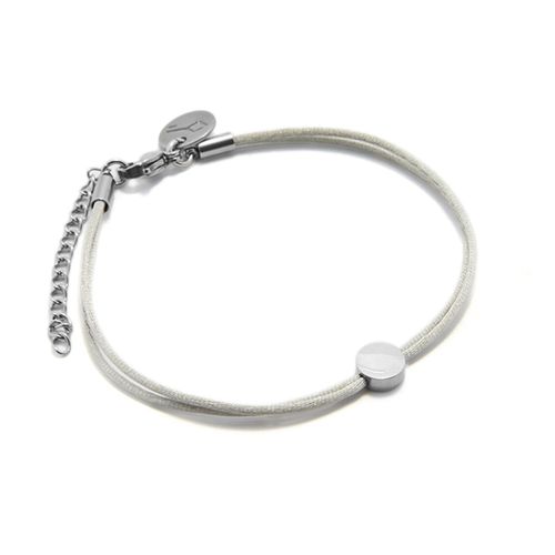 Pulseira Matiz Nirvana Cinza de Cetim e Aço Personalizável
