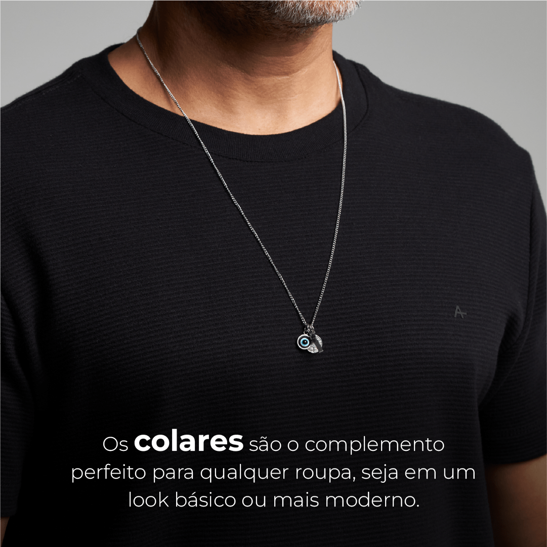 Colar Masculino Lucarelli - Key Design - Preto - Shop2gether